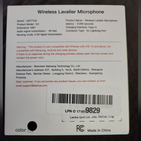 new leettus wireless lavalier microphone (2pk) - Picture 2 of 3